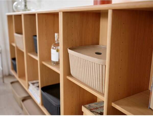 Černé úložné boxy v sadě 2 ks s víkem 32x23x20,5 cm Pulp – Zone