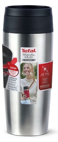 Cestovní hrnek ve stříbrné barvě 360 ml – Tefal