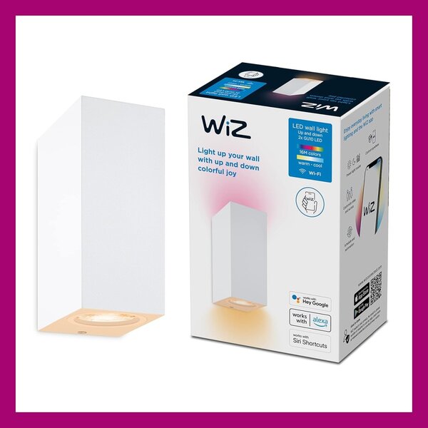 Wiz Colors 8719514554597 nástěnné svítidlo 2xGU10 | 2x5W | 345lm | 2200-6500K | RGB - bílá