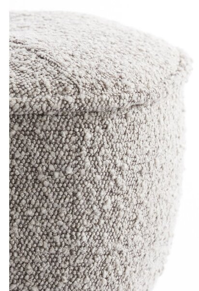 Béžový taburet z textilie bouclé Leyla – Light & Living