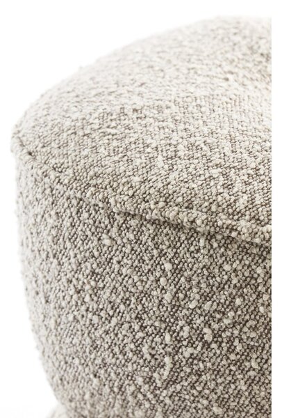 Béžový taburet z textilie bouclé Leyla – Light & Living