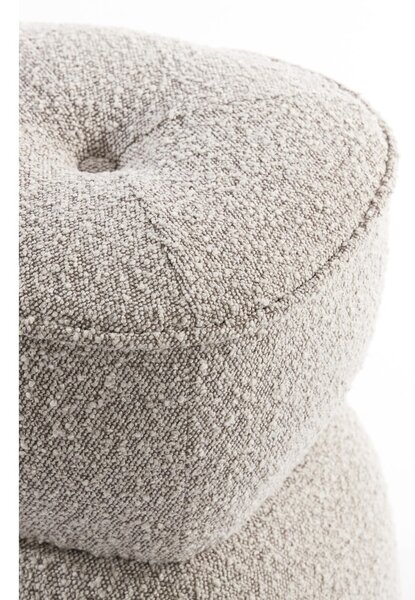 Béžový taburet z textilie bouclé Leyla – Light & Living