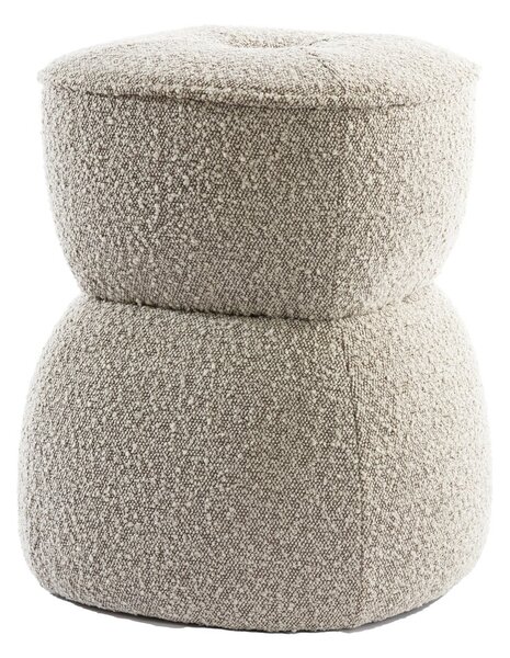 Béžový taburet z textilie bouclé Leyla – Light & Living