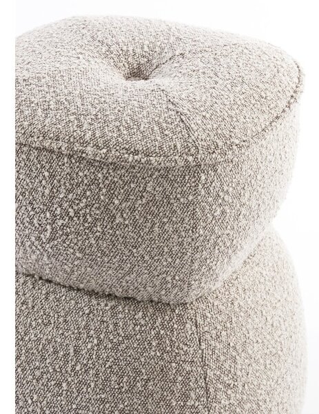 Béžový taburet z textilie bouclé Leyla – Light & Living