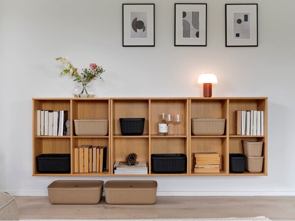 Černé úložné boxy v sadě 2 ks s víkem 32x23x20,5 cm Pulp – Zone
