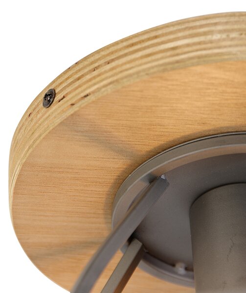 Chytré stropní svítidlo tmavě šedé se dřevem vč. WiFi E27 - Arthur