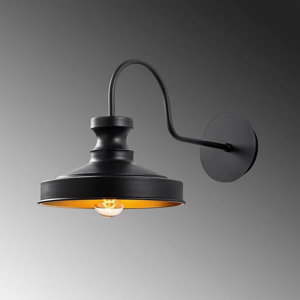 Černé nástěnné svítidlo ø 22 cm Kiruna – Opviq lights