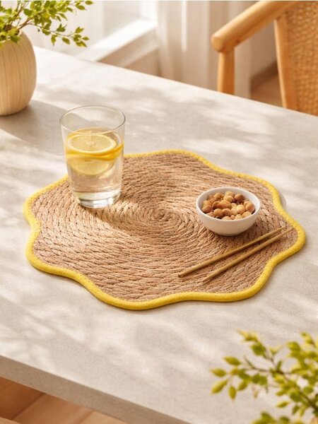 Sinsay - Pletené prostírání se zvlněným okrajem - žlutá