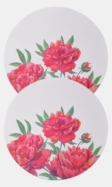 Sinsay - Kulaté prostírání s květinovým motivem 2 pack - fuchsiová