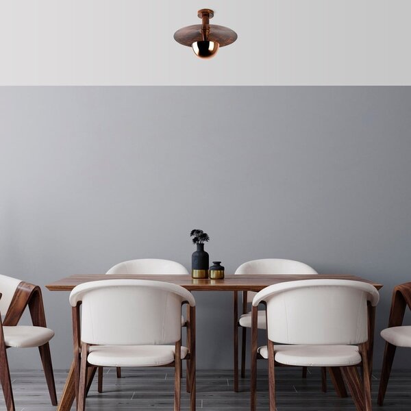 Stropní svítidlo v měděné barvě s kovovým stínidlem ø 38 cm Kurt – Opviq lights