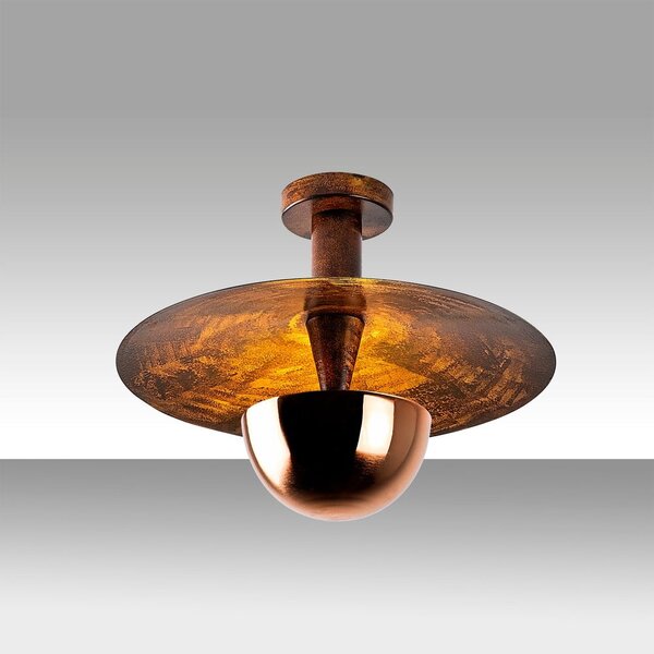 Stropní svítidlo v měděné barvě s kovovým stínidlem ø 38 cm Kurt – Opviq lights
