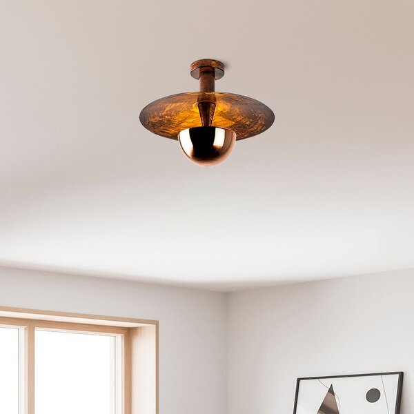 Stropní svítidlo v měděné barvě s kovovým stínidlem ø 38 cm Kurt – Opviq lights