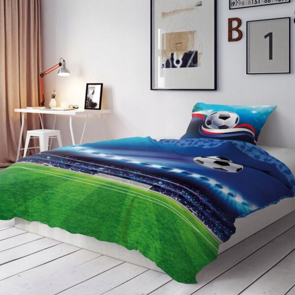 Povlečení bavlněné Deluxe 3D Fotbal gól 200x140cm+90x70cm Faro