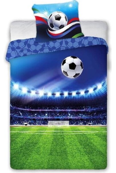 Povlečení bavlněné Deluxe 3D Fotbal gól 200x140cm+90x70cm Faro