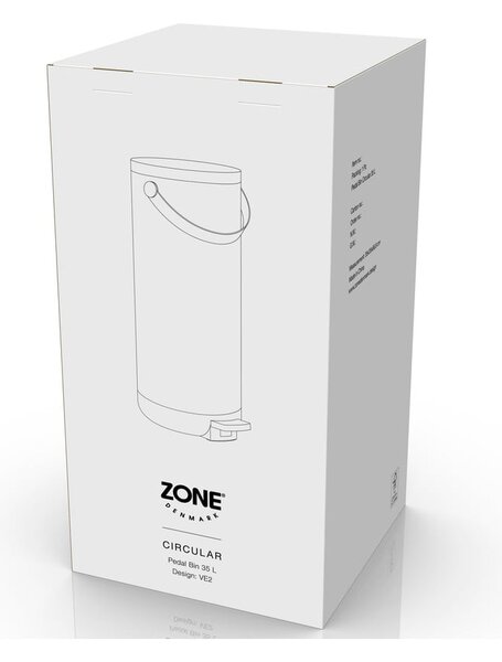 Bílý nášlapný plastový odpadkový koš 35 l Circular – Zone