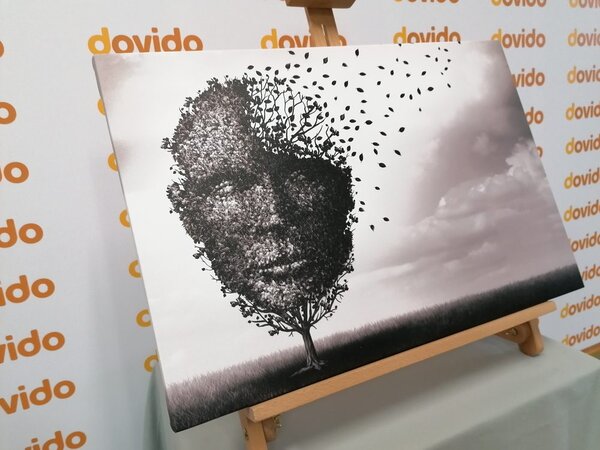 Obraz abstraktní tvář v podobě stromu