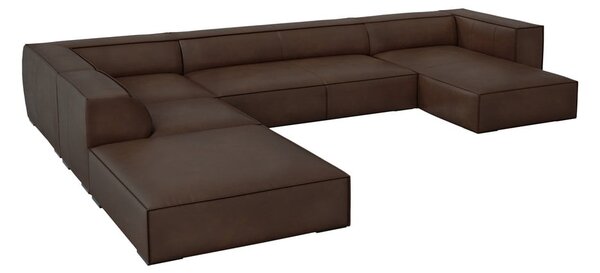 Tmavě hnědá kožená rohová pohovka (levý roh) Madame – Windsor & Co Sofas