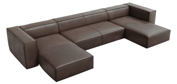 Hnědá kožená rohová pohovka (do "U") Madame – Windsor & Co Sofas