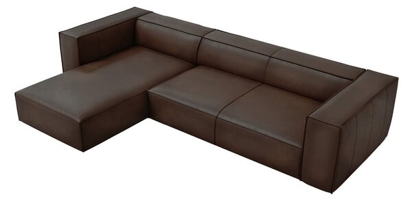 Tmavě hnědá kožená rohová pohovka (levý roh) Madame – Windsor & Co Sofas