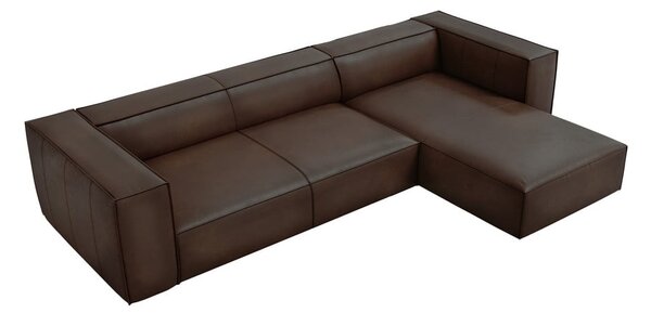 Tmavě hnědá kožená rohová pohovka (pravý roh) Madame – Windsor & Co Sofas