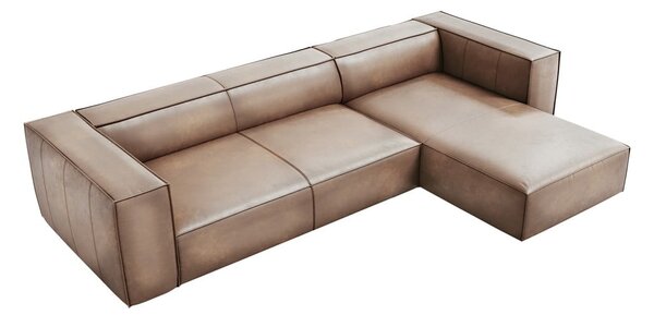 Světle hnědá kožená rohová pohovka (pravý roh) Madame – Windsor & Co Sofas