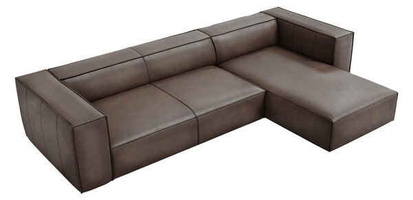 Hnědá kožená rohová pohovka (pravý roh) Madame – Windsor & Co Sofas