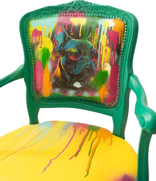 Designová židle Neonový buldoček