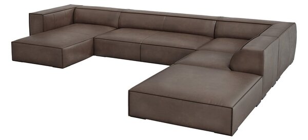 Hnědá kožená rohová pohovka (pravý roh) Madame – Windsor & Co Sofas
