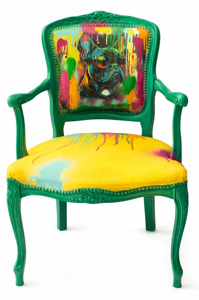 Designová židle Neonový buldoček