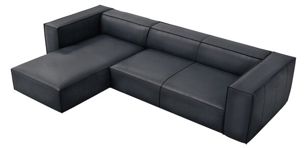 Tmavě modrá kožená rohová pohovka (levý roh) Madame – Windsor & Co Sofas
