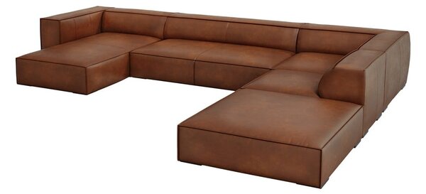 Koňakově hnědá kožená rohová pohovka (pravý roh) Madame – Windsor & Co Sofas