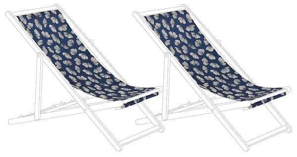 Sada 2 náhradních potahů na lehátko ANZIO/AVELLINO 113 x 44 cm Námořnická modrá
