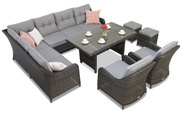 Garden Point Toledo Comida 7 antracitová rohová sedací souprava