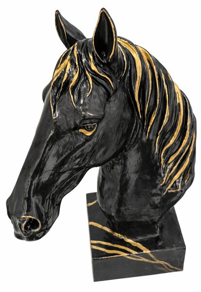 Socha koňské hlavy Noir Gold