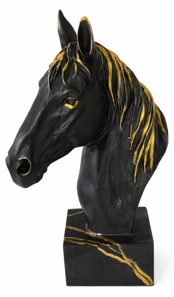 Socha koňské hlavy Noir Gold