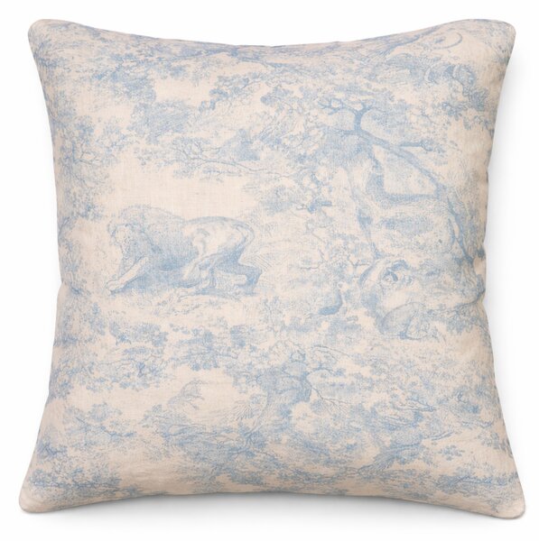 Dekorační lněný polštář Toile Blue Vzhled: Toile