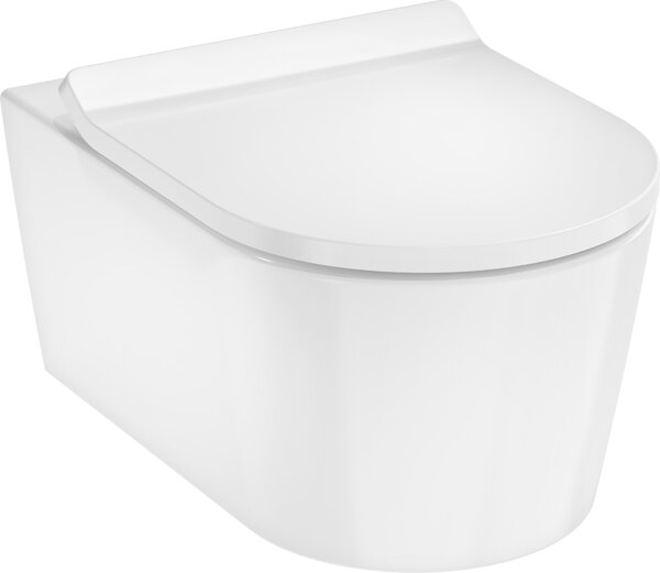 Hansgrohe EluPura S závěsná WC souprava 540 bez splachovacího okraje, AquaHelix Flush s WC sedátkem a poklopem s funkcí SoftClose a QuickRelease, HygieneEffect, bílá 62025450