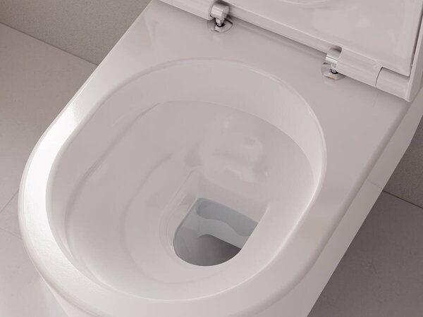 Hansgrohe EluPura S závěsná WC souprava 540 bez splachovacího okraje s WC sedátkem a poklopem s funkcí SoftClose a QuickRelease, HygieneEffect, bílá 62021450