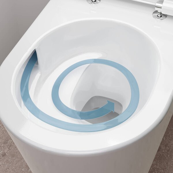 Hansgrohe EluPura S závěsná WC souprava 540 bez splachovacího okraje, AquaHelix Flush s WC sedátkem a poklopem s funkcí SoftClose a QuickRelease, HygieneEffect, bílá 62025450