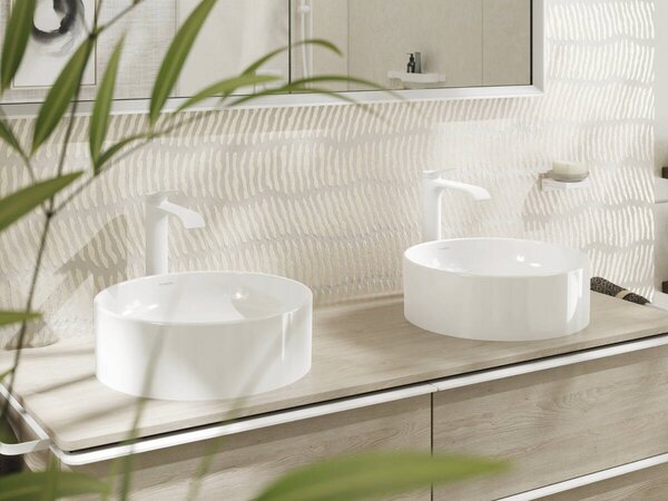 Hansgrohe Xuniva S umyvadlo na desku 400/400 bez otvoru pro baterii a přepadu, bílá 60164450
