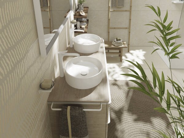Hansgrohe Xuniva S umyvadlo na desku 400/400 bez otvoru pro baterii a přepadu, bílá 60164450