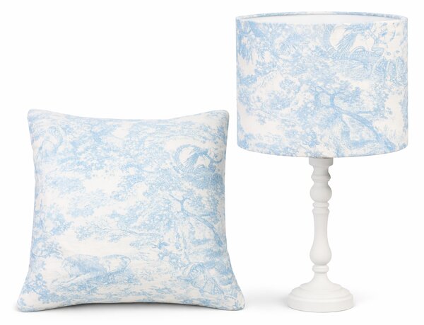 Dekorační lněný polštář Toile Blue Vzhled: Toile