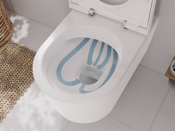 Hansgrohe EluPura S závěsná WC souprava 540 bez splachovacího okraje s WC sedátkem a poklopem s funkcí SoftClose a QuickRelease, HygieneEffect, bílá 62021450