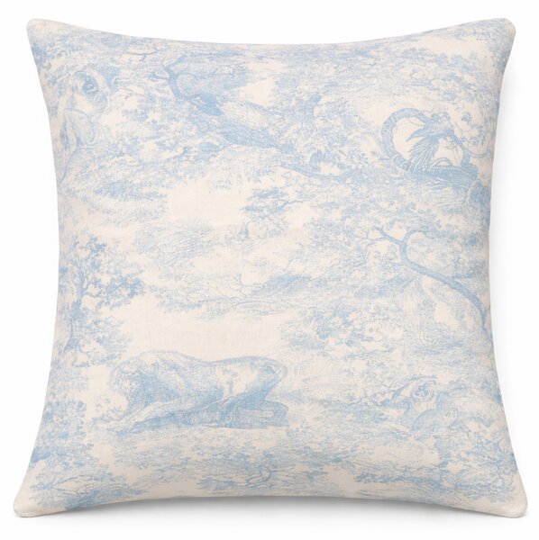 Dekorační lněný polštář Toile Blue Vzhled: Toile