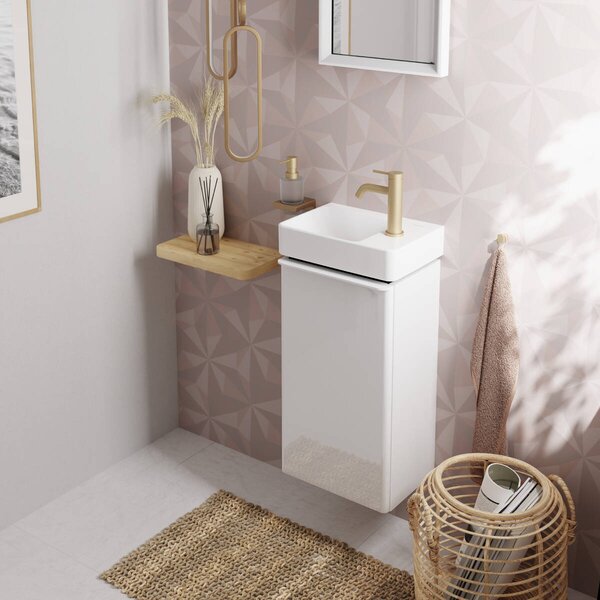 Hansgrohe Xelu Q Umývátko s poličkou vpravo 360/250 s otvorem pro baterii bez přepadu, SmartClean, bílá 61084450