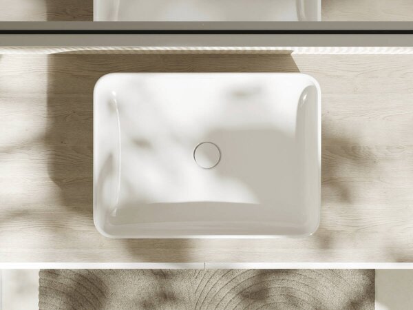 Hansgrohe Xuniva Q umyvadlo na desku 550/400 bez otvoru pro baterii a přepadu, bílá 60168450