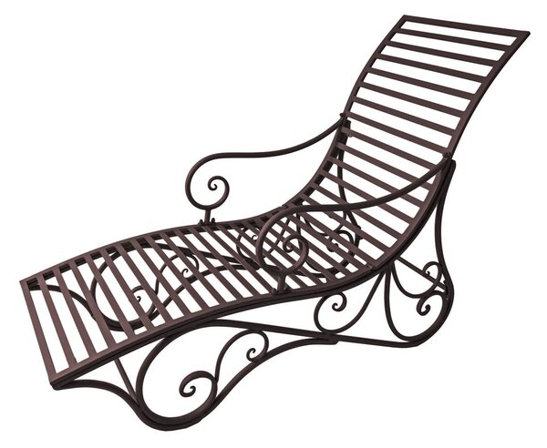 Tmavě hnědé kovové zahradní lehátko Kuwa – Garden Pleasure