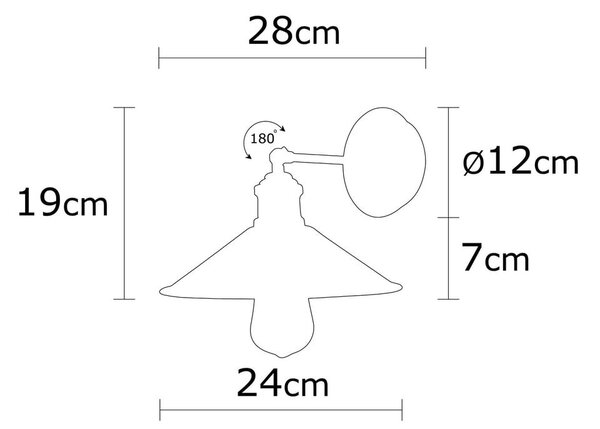 Černé nástěnné svítidlo ø 24 cm Berceste – Opviq lights
