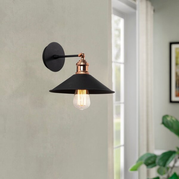 Černé nástěnné svítidlo ø 24 cm Berceste – Opviq lights