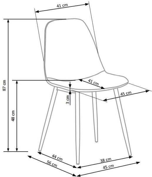 Halmar Jídelní židle K417 šedá